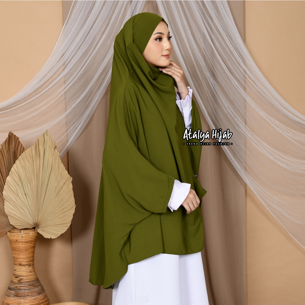 Khimar Jumbo French Cardigan Siti Aminah Silky Wolfis FRee Cadar Tali Niqab by atalya hijab