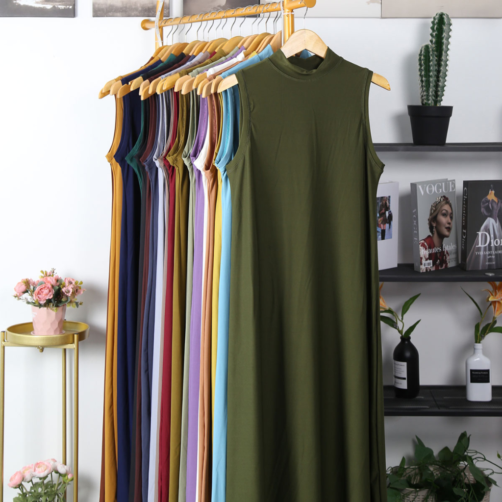 Inner Kutung Span Panjang Size M-L- Dress Gamis Wanita- busana muslim