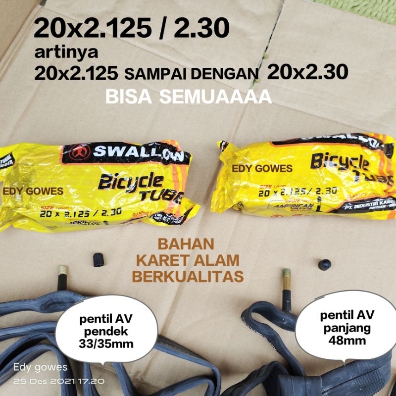 ban dalam swallow 20x2.30 ban dalam BMX 20 x 2.125/2.30 pentil AV