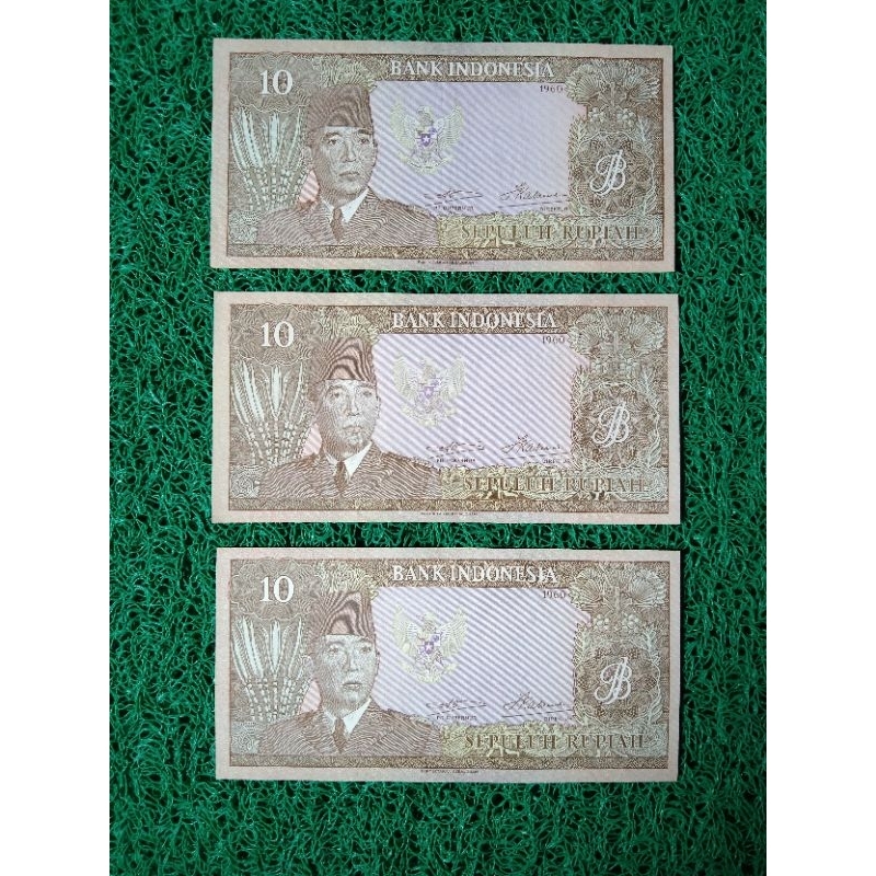 Uang/Kuno/Indonesia/Pecahan/10/Soekarno/Tahun1960/Mahar/Nikah/Koleksi/Pajangan.