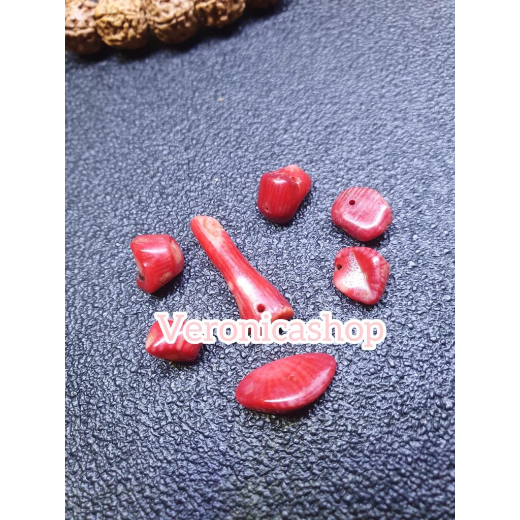Gelang Red Coral Asli Grade A Natural Premium Batu Karang Merah Koral Marjan Merah Delima Aksesoris 