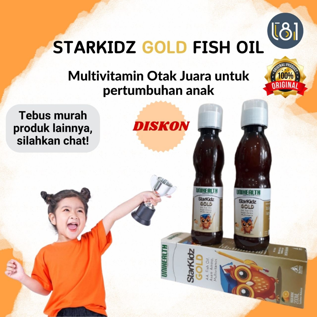 Starkidz Gold Original Multivitamin Anak Minyak Ikan Anak Untuk Kecerdasan Otak Anak Minyak Ikan Unt