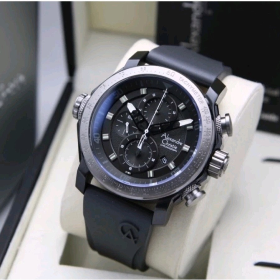 JAM TANGAN ALEXANDRE CHRISTIE 6565MC PRIA ORIGINAL Rubber