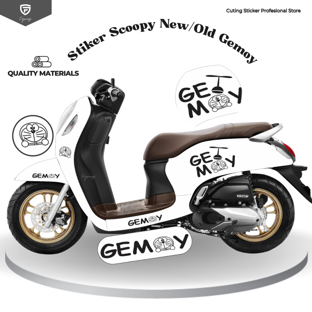 Scoopy Gemoy Cutting Sticker | Stiker Motor Scoopy Lama dan Baru | Sticker Karakter