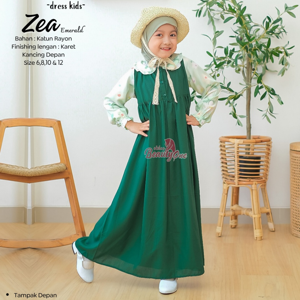 Gamis Anak Perempuan Homey Dress Anak Zea 4-12tahun Dress Anak Muslimah