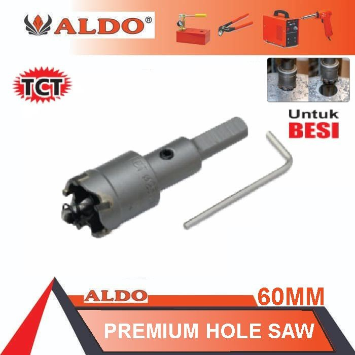 ALDO MATA BOR LOBANG HOLE SAW BESI TCT 60 mm BAJA STAINLESS STEEL 60mm