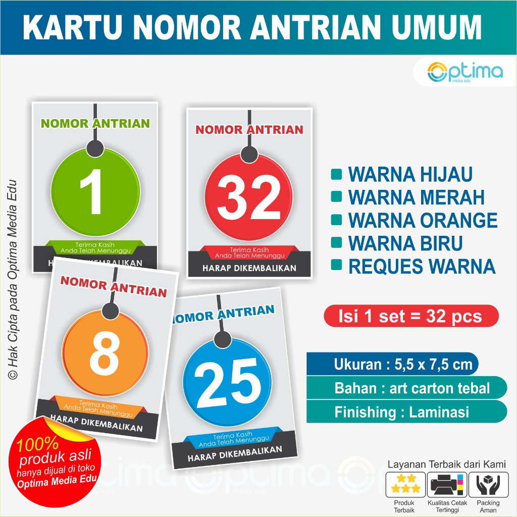 

KARTU NOMOR ANTRI / ANTRIAN (UMUM)