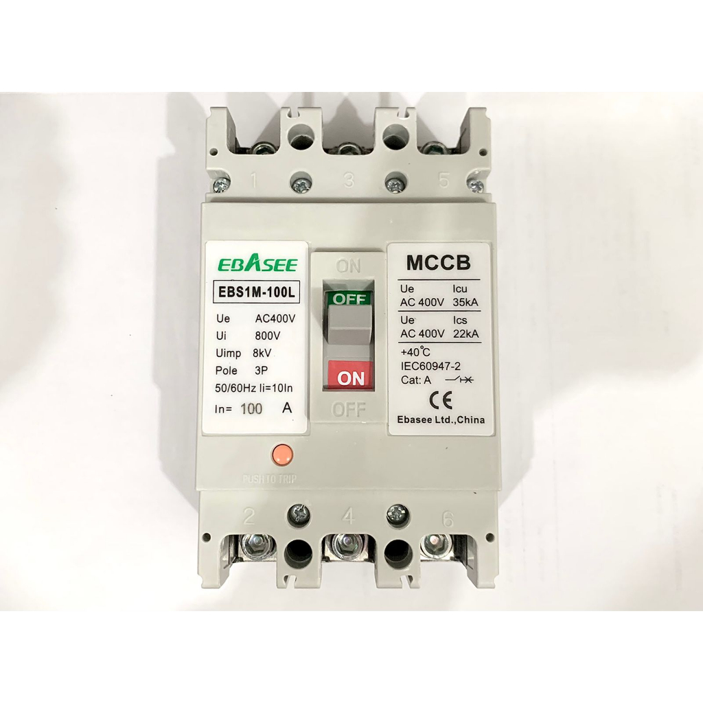 MCCB NFB Breaker Ebasee EBS1M-100L 80A / 100A / 125A
