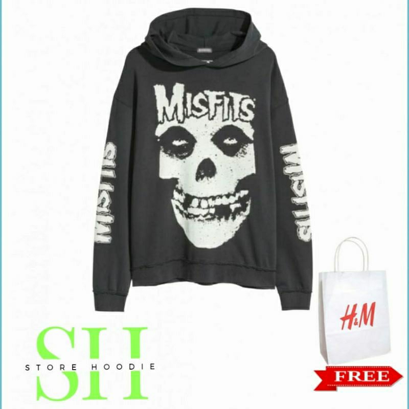 HOODIE H&M MISFITS Drak Gary Hnm Full teg, label {Free Paperbag}