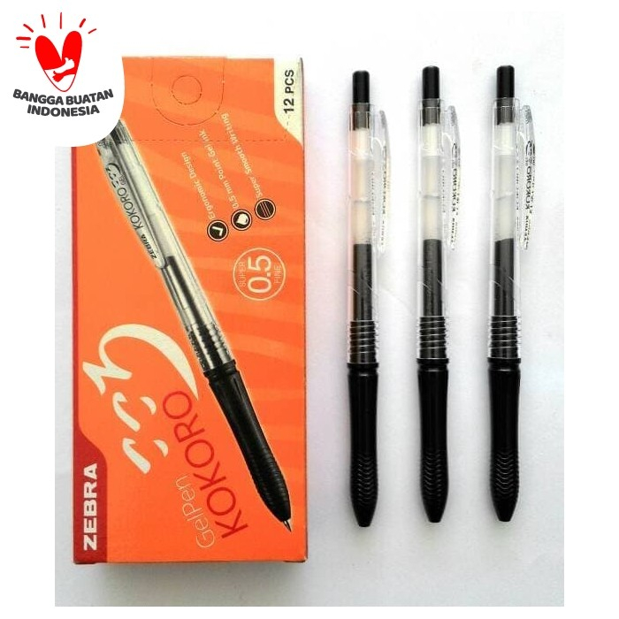 

Pulpen Kokoro Gel Zebra Hitam 0.5