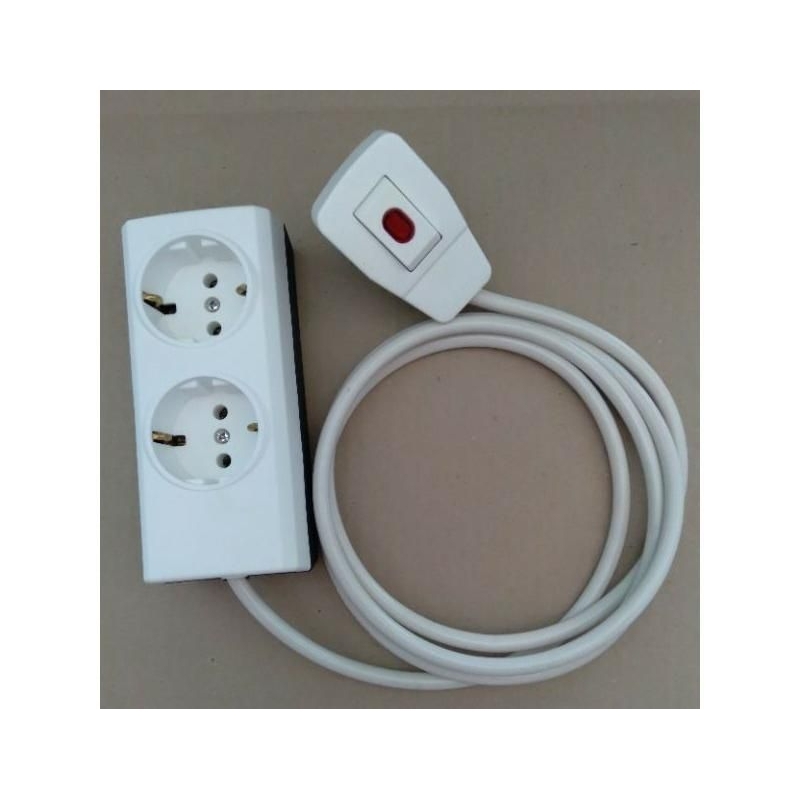 Stop kontak Broco 2 Lubang,kabel 3 M,Saklar lampu Broco