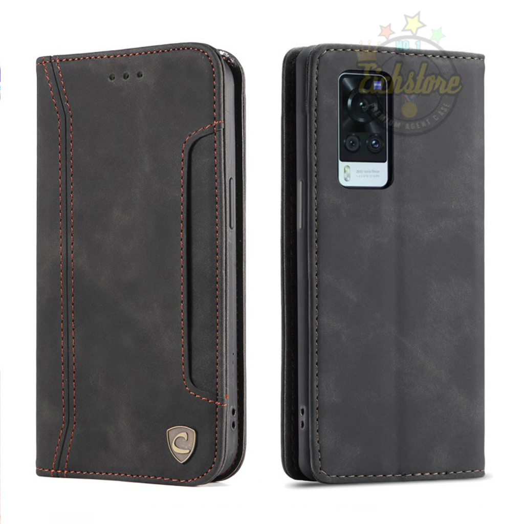 Casing Vivo X60 Pro Genuine Extra Slot Super Wallet Full 360 Degree Mewah Flip Cover Auto Lock Case 