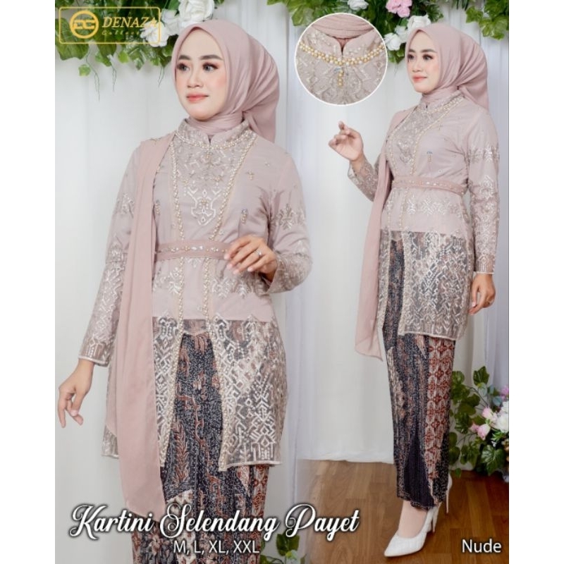 Ms stelan kebaya tunik Kartini selendang / kebaya muslim / kebaya modern / kebaya selendang / kebaya