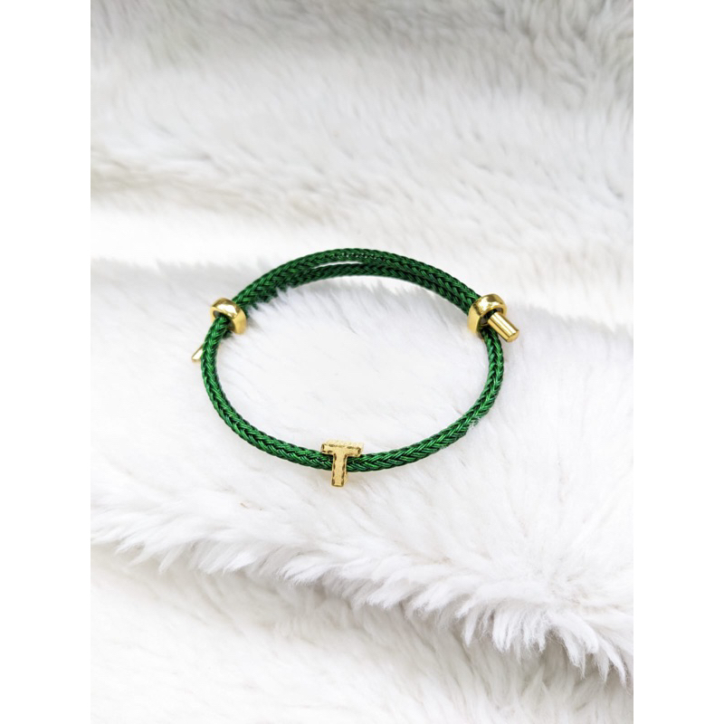 Gelang Tali Emas Charm Huruf T 16k 70%