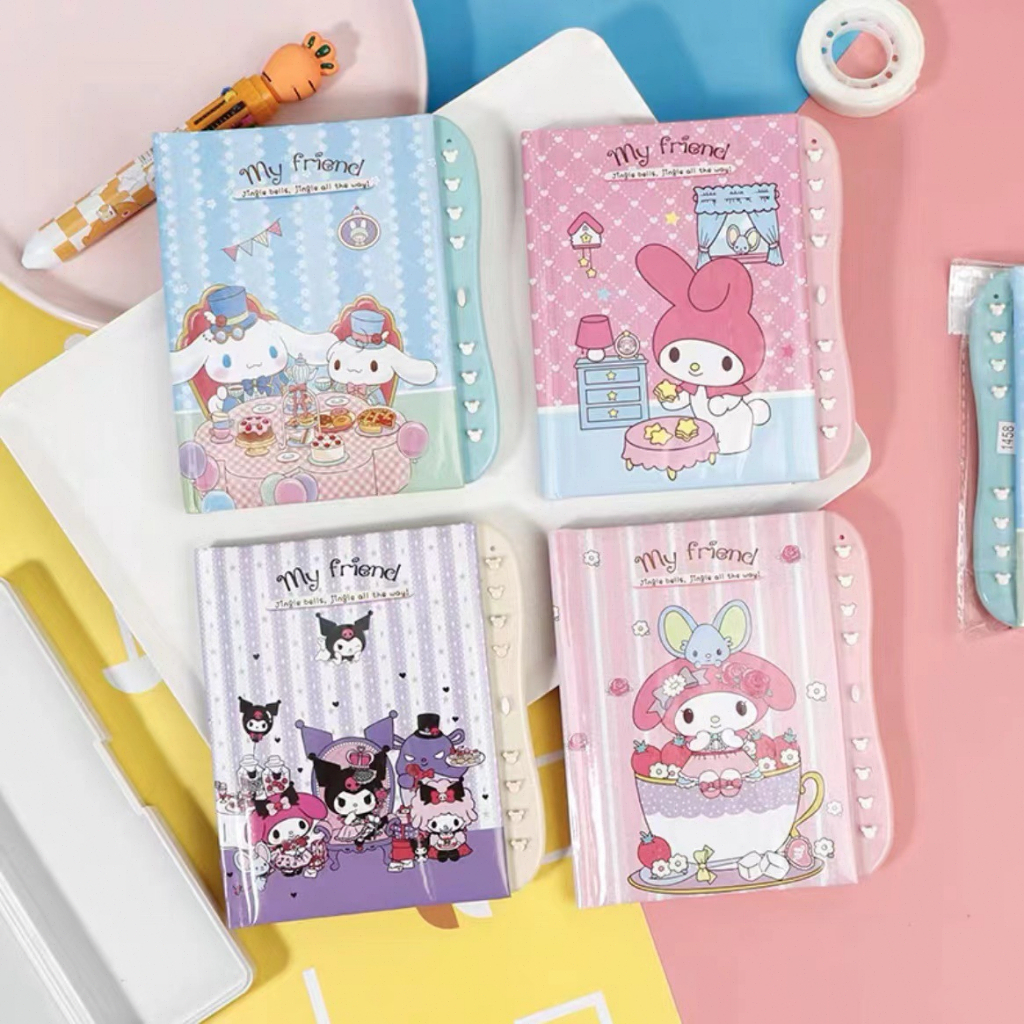 

A5 Kawaii Sanrio Password Notebook Kartun MyMelody Cinnamoroll Kuromi Notebook Buku Catatan Gadis Buku Catatan Buku Pesan Perlengkapan Sekolah