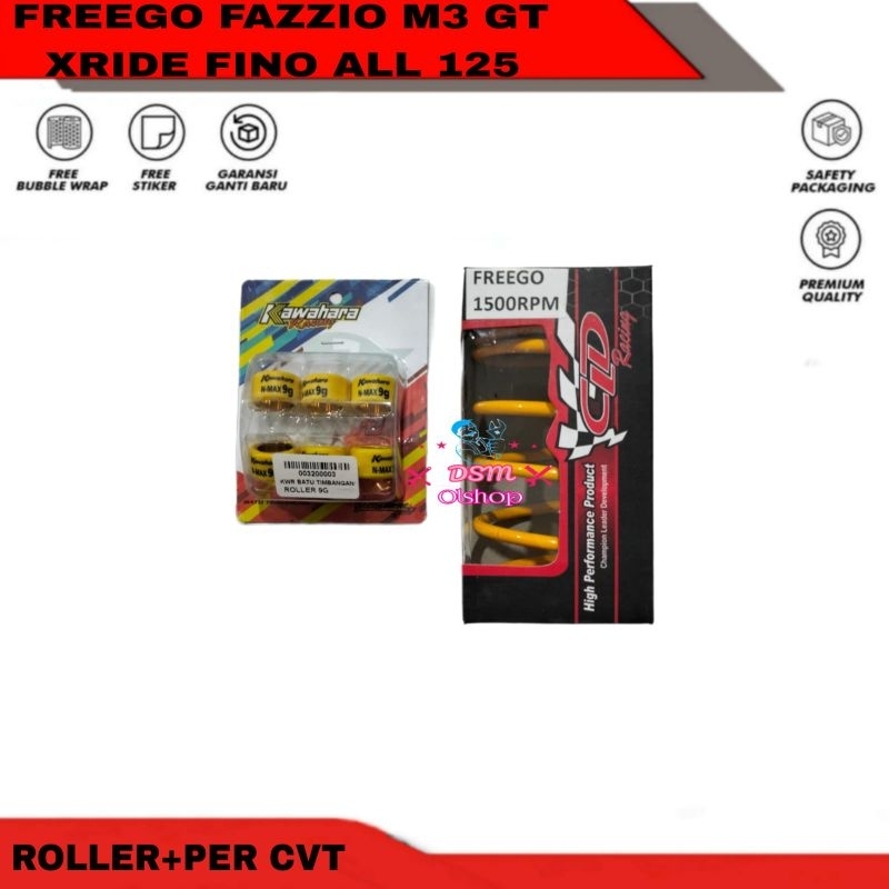 PAKET UPGRADE KIRIAN CVT ROLLER LOLER ROLER LORER KAWAHARA+PER CVT MIO S/Z/M3 SOUL GT 125 XRIDE 125 