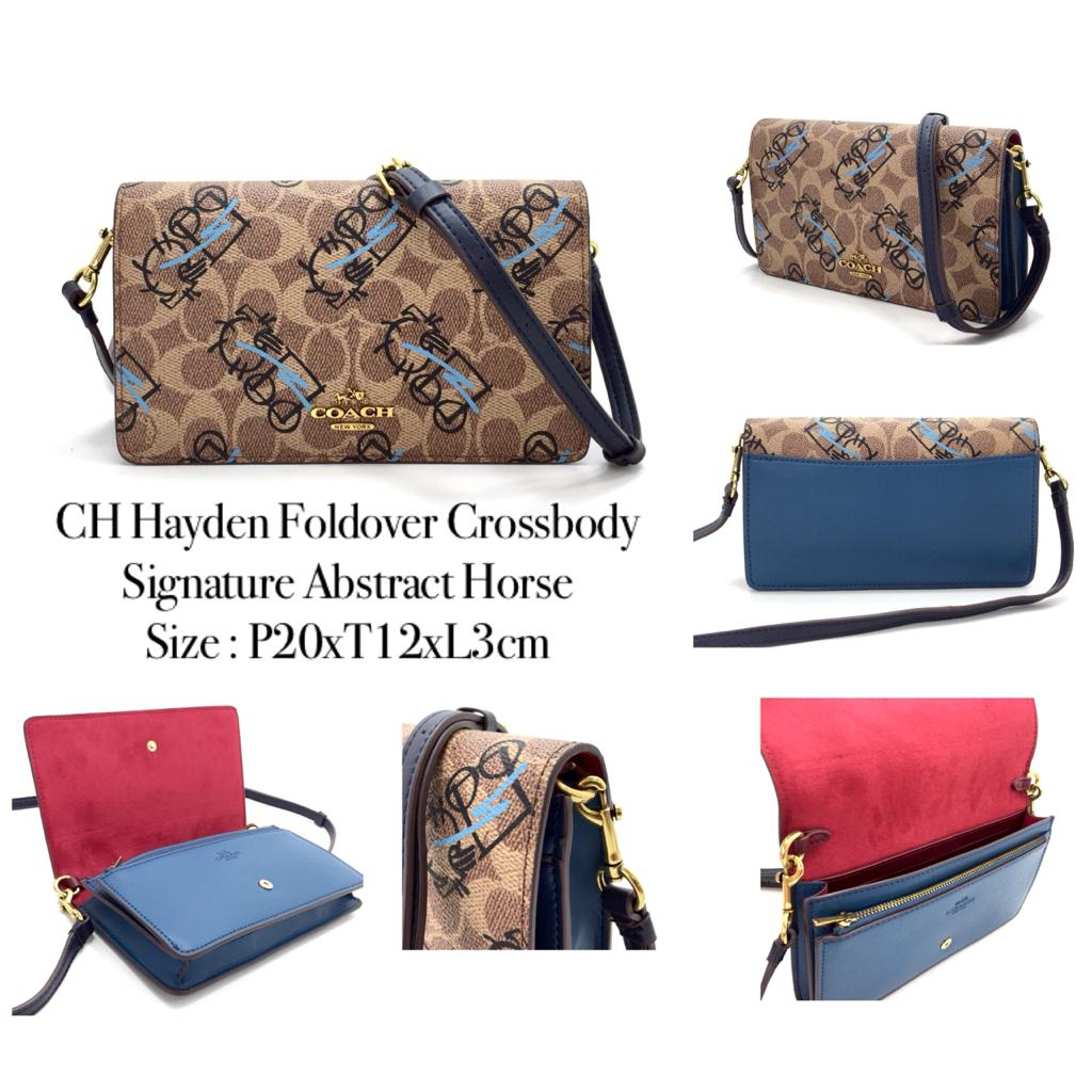 C.H Hayden Foldover Crossbody Signature Abstract Horse