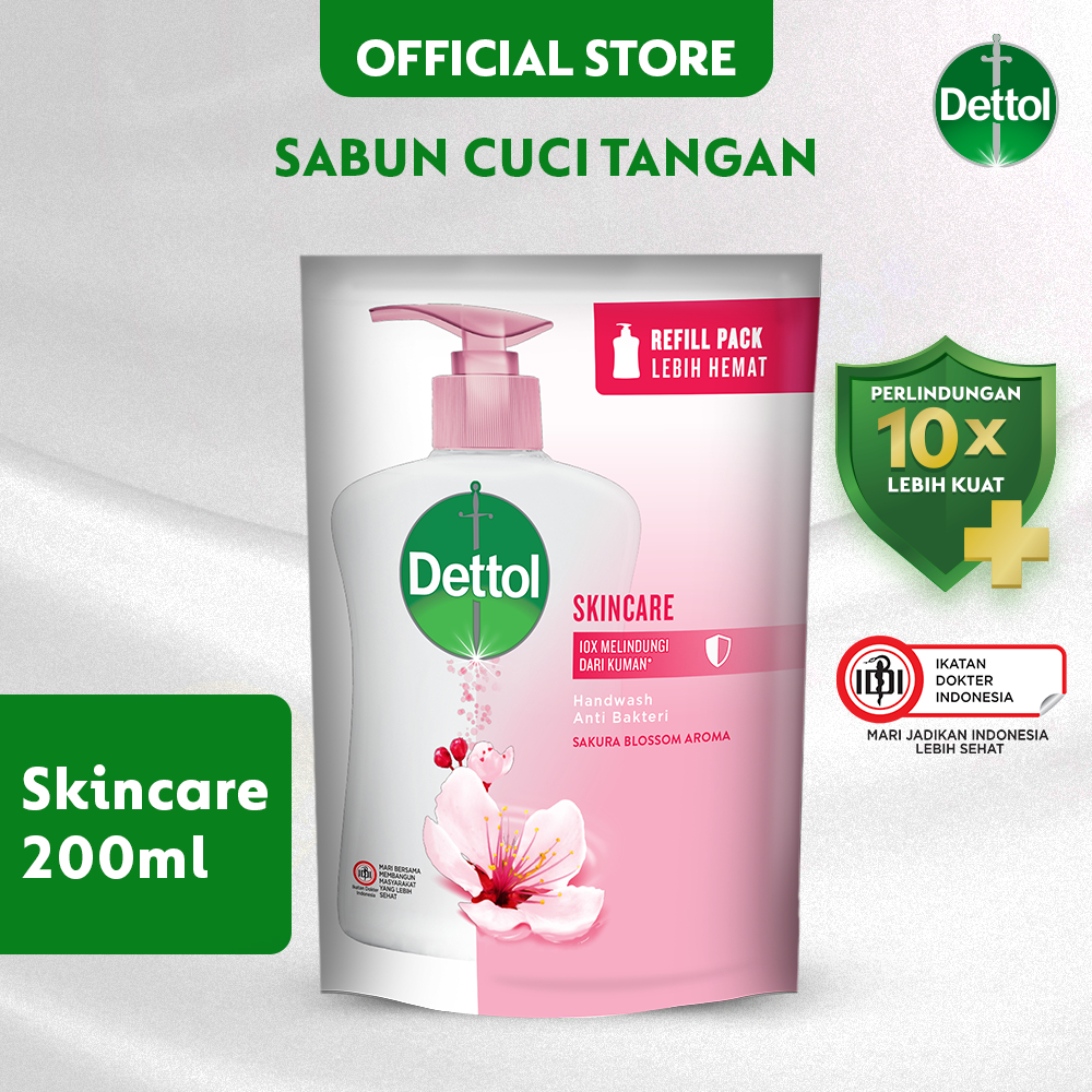 Dettol Sabun Tangan Anti Bakteri Skincare 200 gr Refill