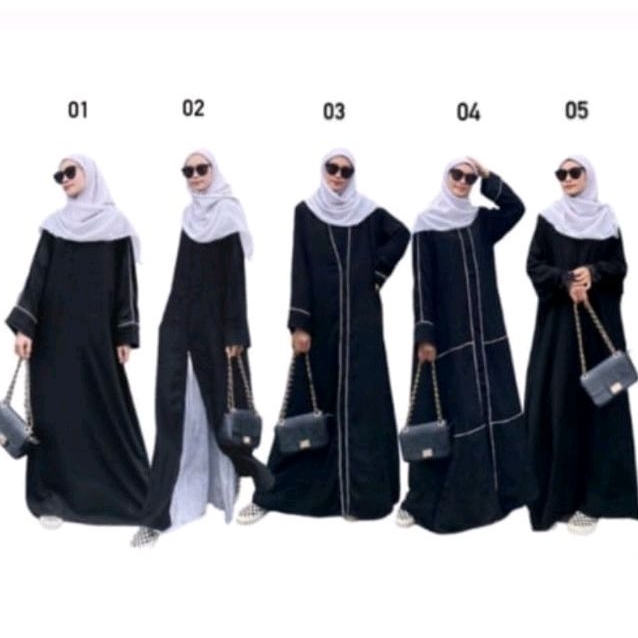 Gamis Hitam Maxi Dress Polos Abaya Remaja Jetblack premium 8818
