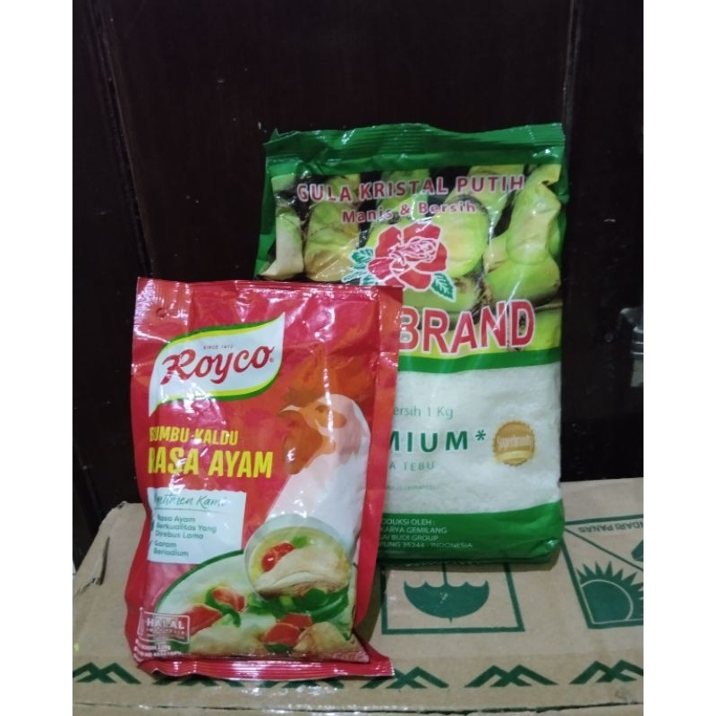 

Paket bundling Gula 1kg + Royco kaldu ayam 220gram