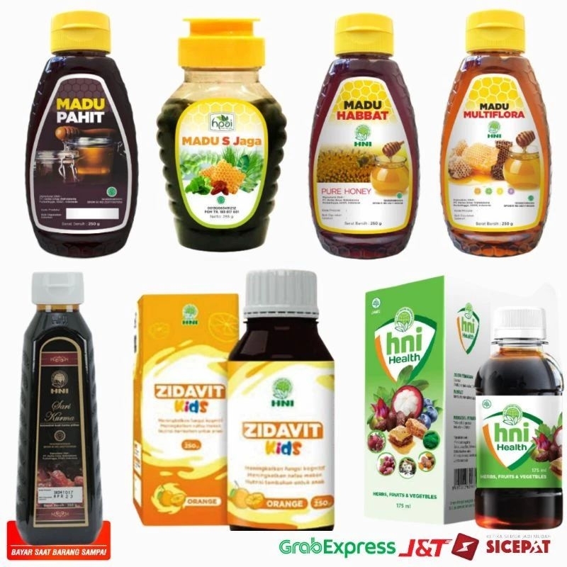 VARIAN LENGKAP MADU HPAI HNI HEALTH Extrafood Madu Habbat Madu Hitam Madu Pahit Sarikurma Zidavit Ki