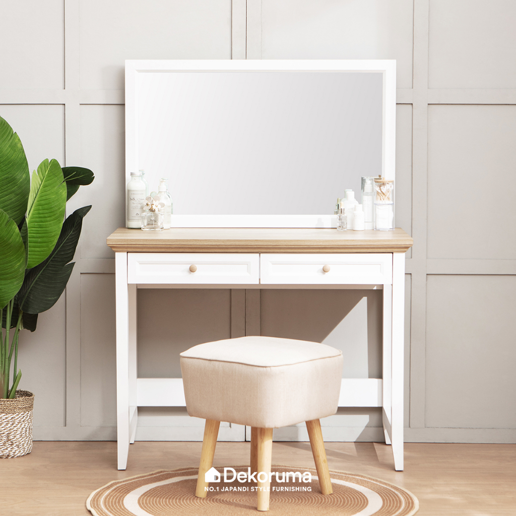 Dekoruma KANOU Meja Rias dengan Kaca Minimalis - Meja Make Up