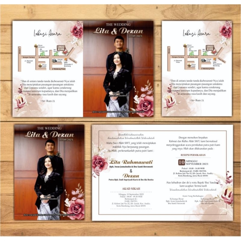 UNDANGAN FOTO BEBAS DESAIN KERTAS TEBAl ( BUKAN UNDANGAN BLANGKO)