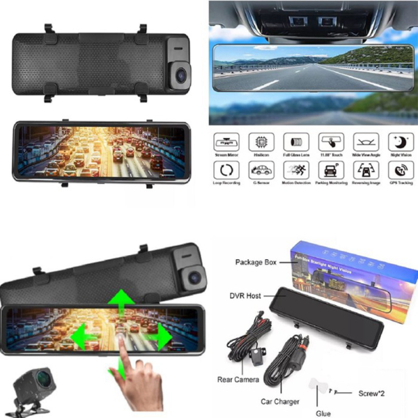 Dijual Dual Camera 2K GPS Dashcam Car DVR Kamera Mundur Spion Tengah Mobil Murah