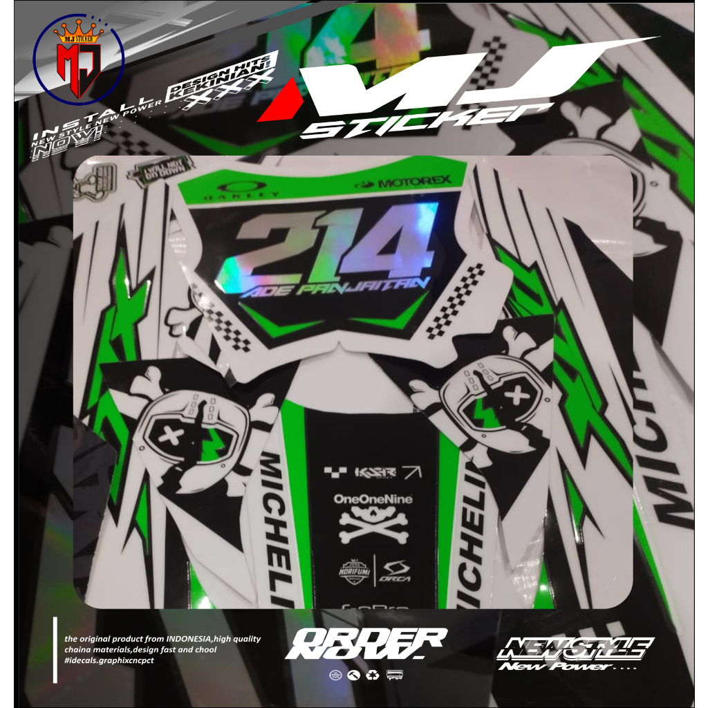 0010 DECAL DTRACKER KOMBINASI HOLOGRAM DAN HIJAU STABILO BEBAS COSTUM