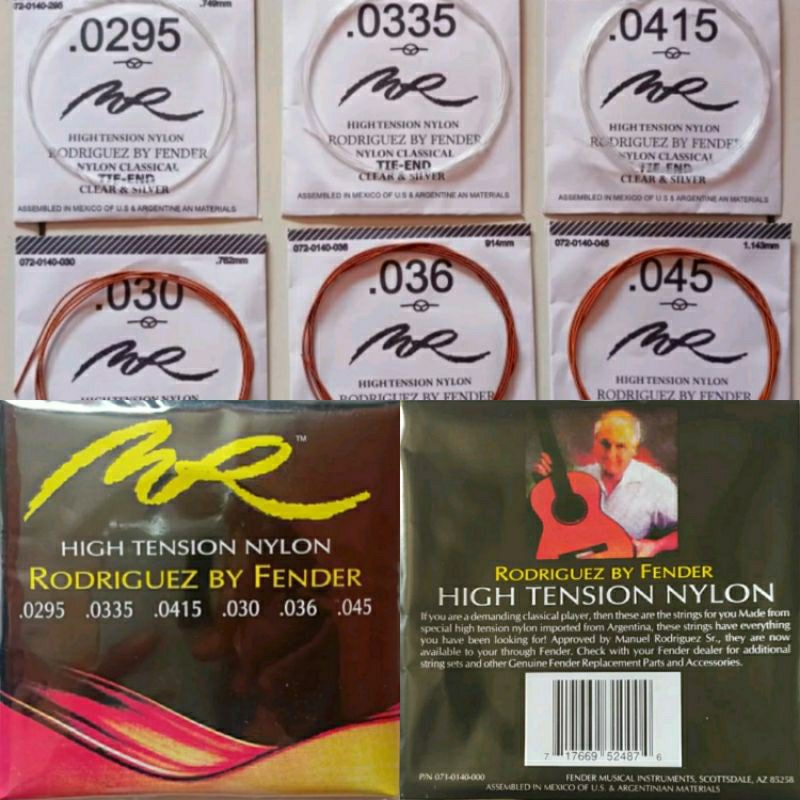 senar gitar nylon fender 1 set high tension nylon