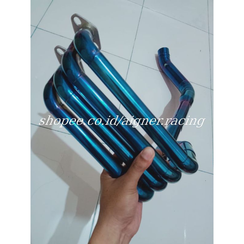 Header/Leher Cabang 4 Line Inlet 50 MM Untuk R25 Ninja250fi Mt25 Cbr250rr Original AIGNER EXHAUST