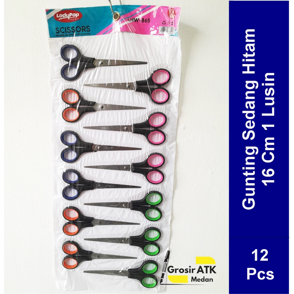 

Gunting Tanggung Hitam Renteng 16Cm/Gunting Renteng Murah