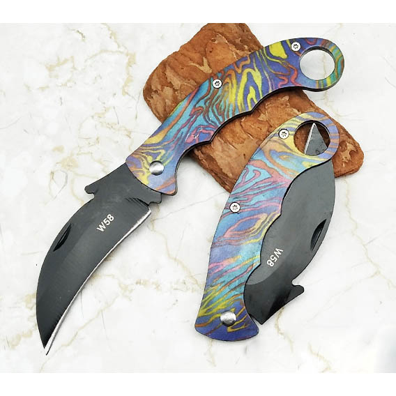 Pisau Karambit lipat Sabit Mantis Collector Hunting Knife 165mm