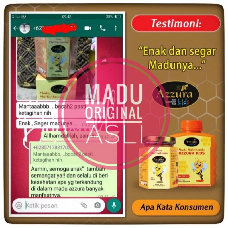 

Madu Azzura Kids anak sehat cerdas pintar nafsu makan kesehatan mata sariawan panas dalam nutrisi tubuh otak