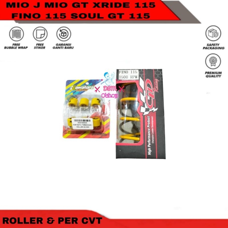 PAKET UPGRADE KIRIAN CVT ROLLER LOLER ROLER LORER KAWAHARA RACING+PER CVT CLD MIO GT/J XRIDE FINO SO