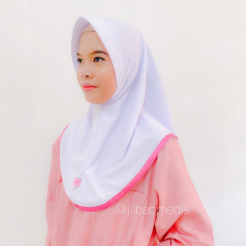 [ Ped Kaos S ] Jilbab Kerudung Medis Nakes Perawat/Bidan/Farmasi/RMIK