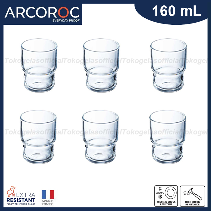 1 SET 6 PCS ARCOROC Gelas Japanese Style 16cl/Gelas Welcome Drink/Gelas Tempered Glass/Gelas ARCOROC