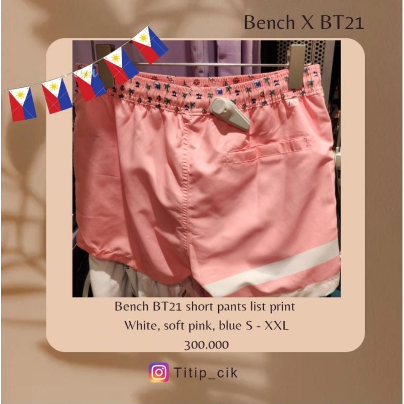 pre order celana pendek santai pantai print army cartoon bench x bt 21