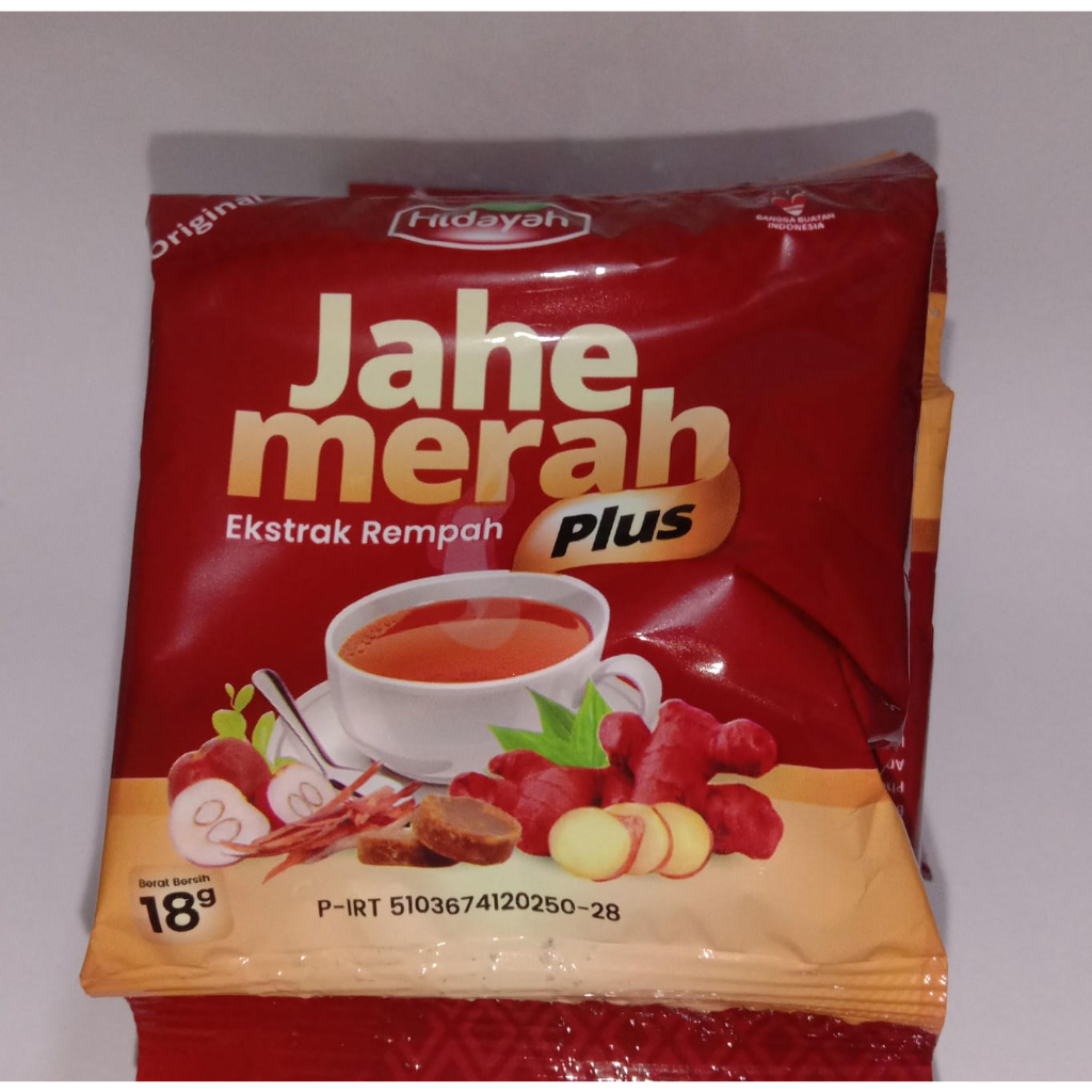

Serbuk Jahe Merah Bubuk Plus HIDAYAH [ Per SACHET 18Gr] Harga Grosir