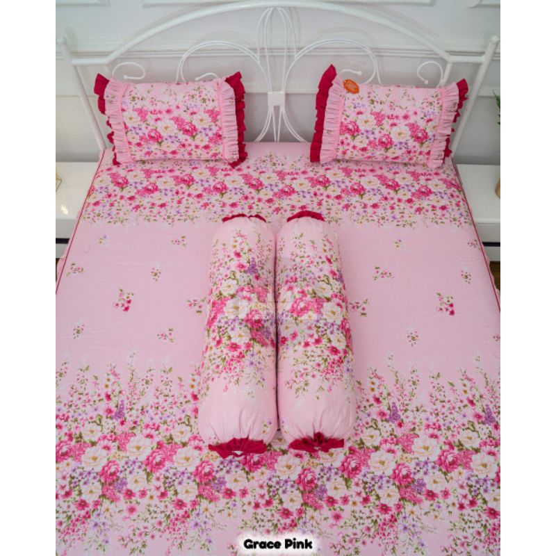 Sprei Karet King Size Soraya Bedsheet Grace Pink