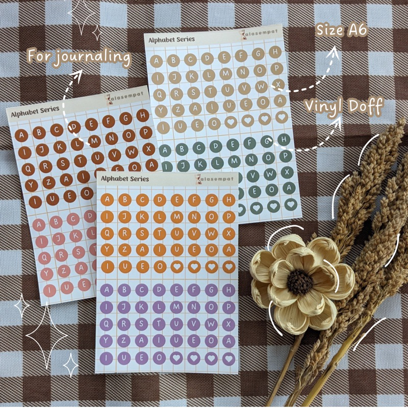 

Alphabet Sticker Sheet for Journal Planner Scrapbook Aesthetic Waterproof Kiss Cut Deco Sticker