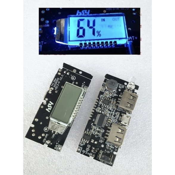 Module Modul Powerbank Power Bank 2 Slot Dengan Layar LCD Modul Usb 5V 2A 2.1A Cas Casan Charger
