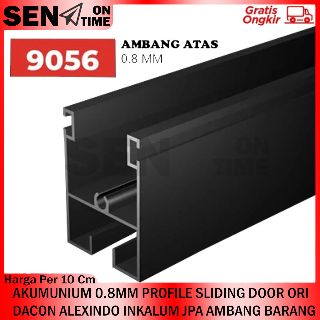 Alumunium 9056 Sliding Door PER 10 CM aluminium Ambang Atas Profile BATANGAN LONJORAN SLEDING DORONG