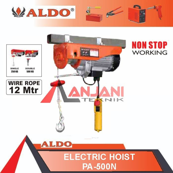 ALDO ELECTRIC HOIST WIRE ROPE 250/500 KG PA-500N MESIN KATROL ELEKTRIK LISTRIK KAWAT SELING SLING
