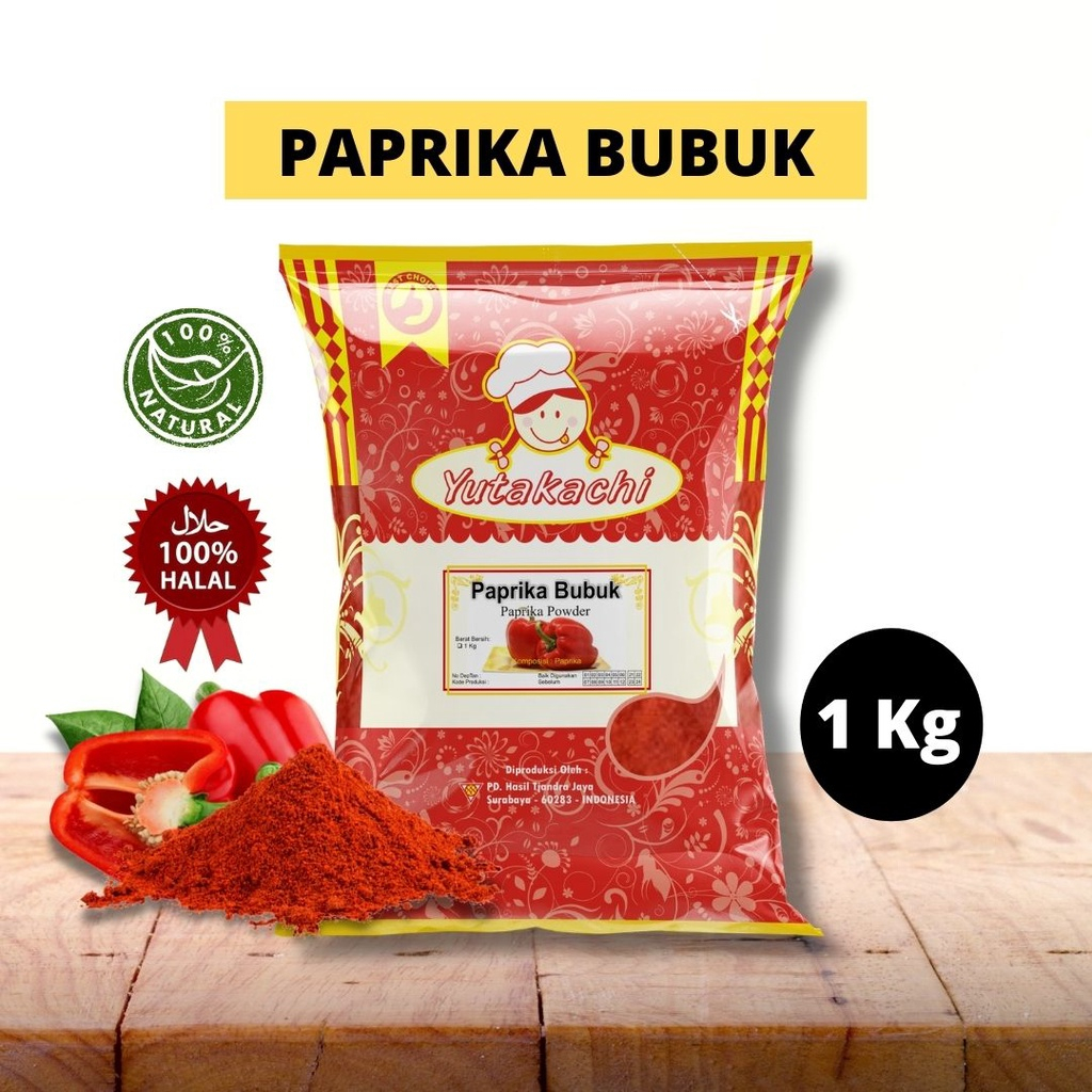 

Paprika Bubuk 1 Kg Yutakachi / Premium Red Bell Pepper Powder / Bumbu Rempah Murni Alami