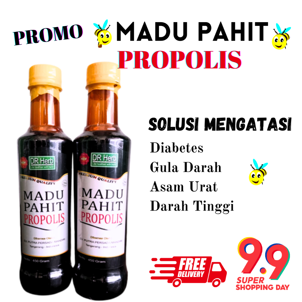 

Madu Hitam Pahit Propolis Premium Quality 450gram