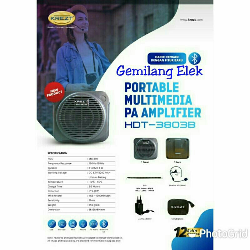 Speaker Waisband/Pinggang KREZT HDT-3803 NV