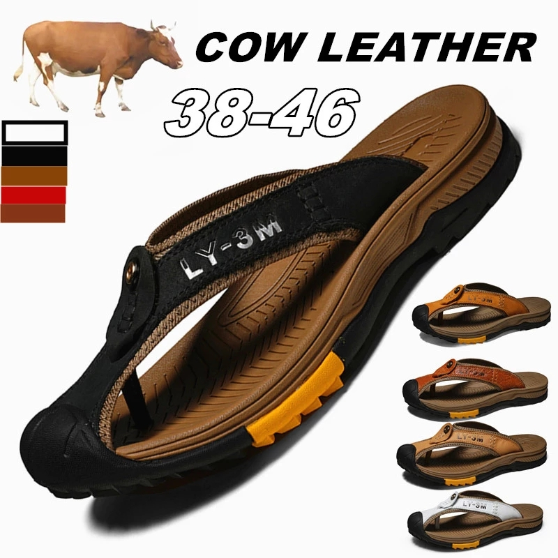Sandal Kulit Pria ASLI SK02 Kulit Sapi Sandal Japit Cowok Ringan