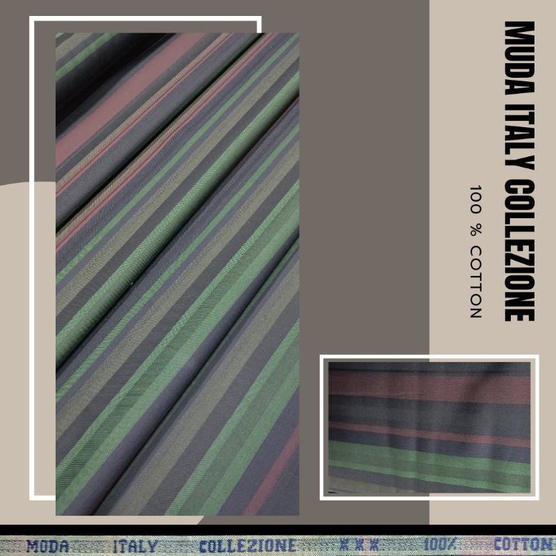 Kain Kemeja Motif Salur Kain Katun