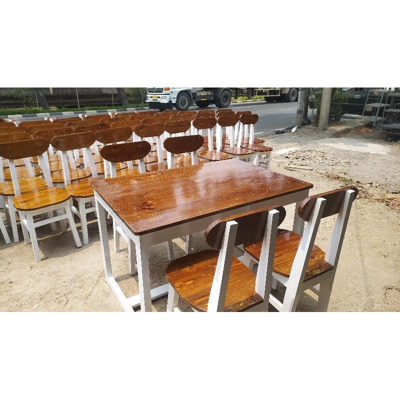 meja resto / meja makan jati belanda/kursi sender